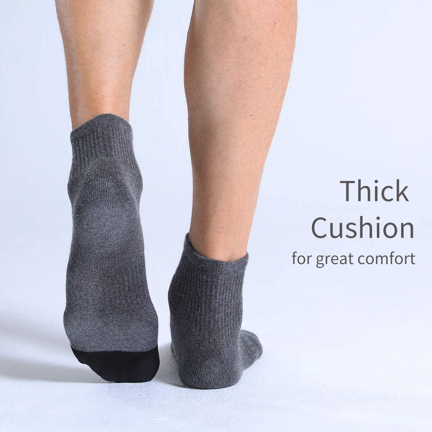 imageFITRELL 6 Pack Mens Athletic Ankle Socks Cushioned Sports Running Socks 799121215Dark Grey