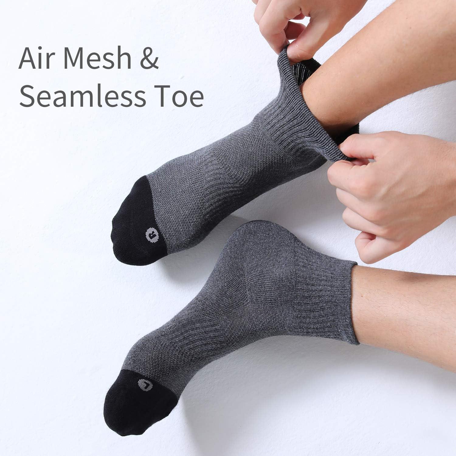 imageFITRELL 6 Pack Mens Athletic Ankle Socks Cushioned Sports Running Socks 799121215Dark Grey