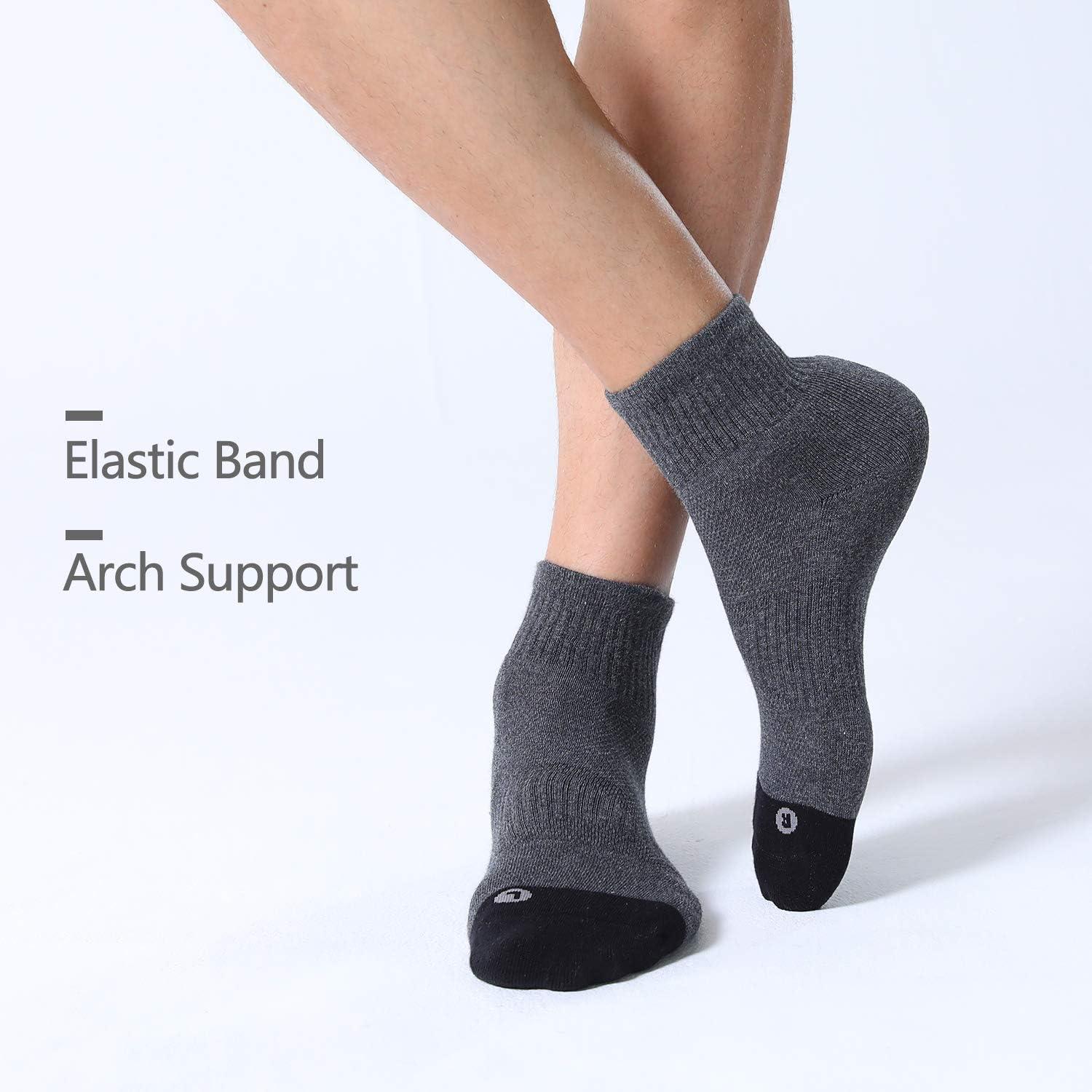 imageFITRELL 6 Pack Mens Athletic Ankle Socks Cushioned Sports Running Socks 799121215Dark Grey