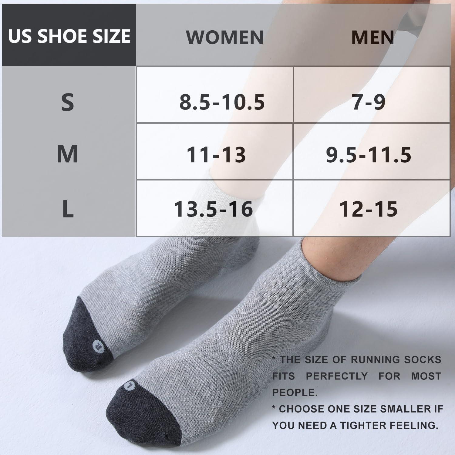 imageFITRELL 6 Pack Mens Athletic Ankle Socks Cushioned Sports Running Socks 799121215Grey