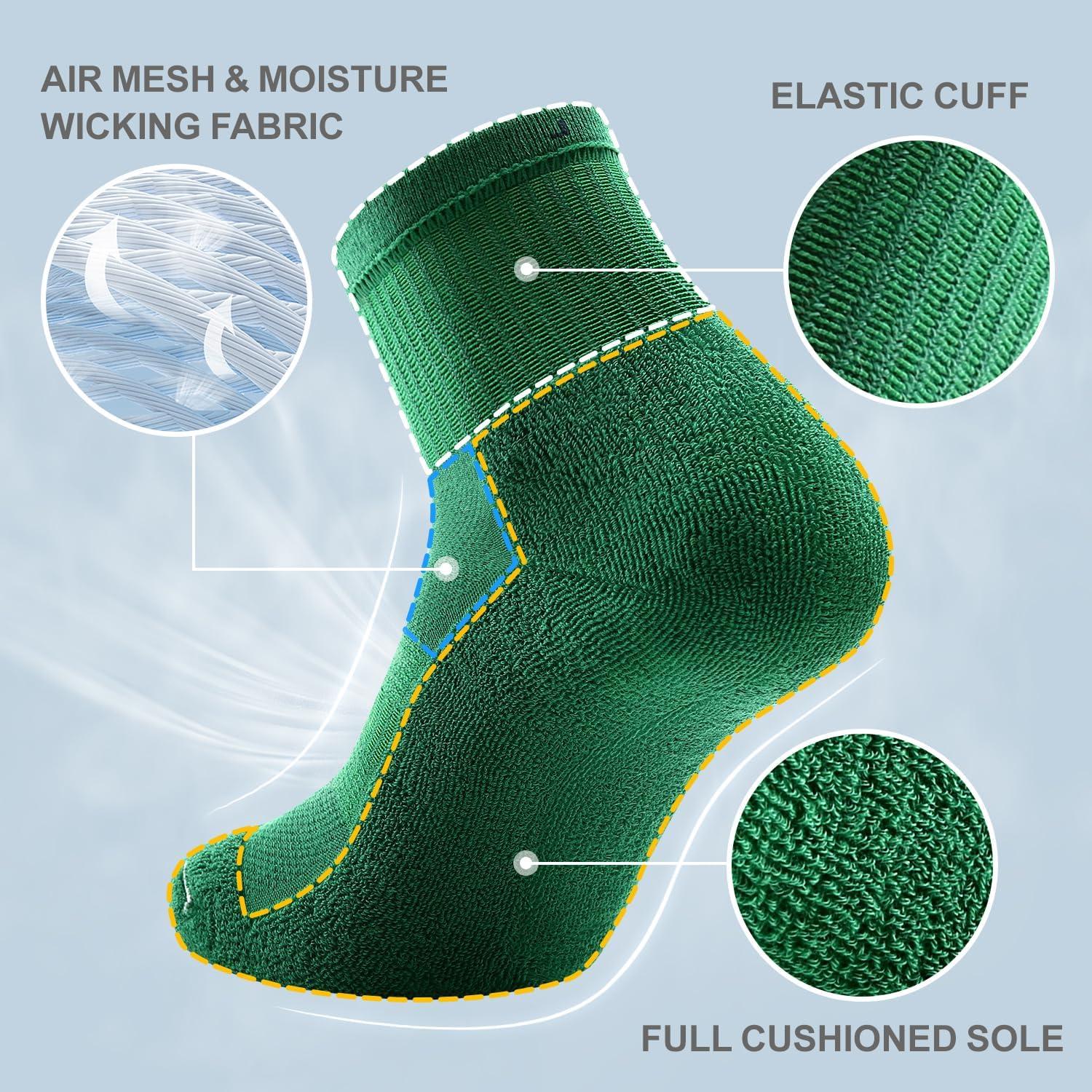 imageFITRELL 6 Pack Mens Athletic Ankle Socks Cushioned Sports Running Socks 799121215Multicolored
