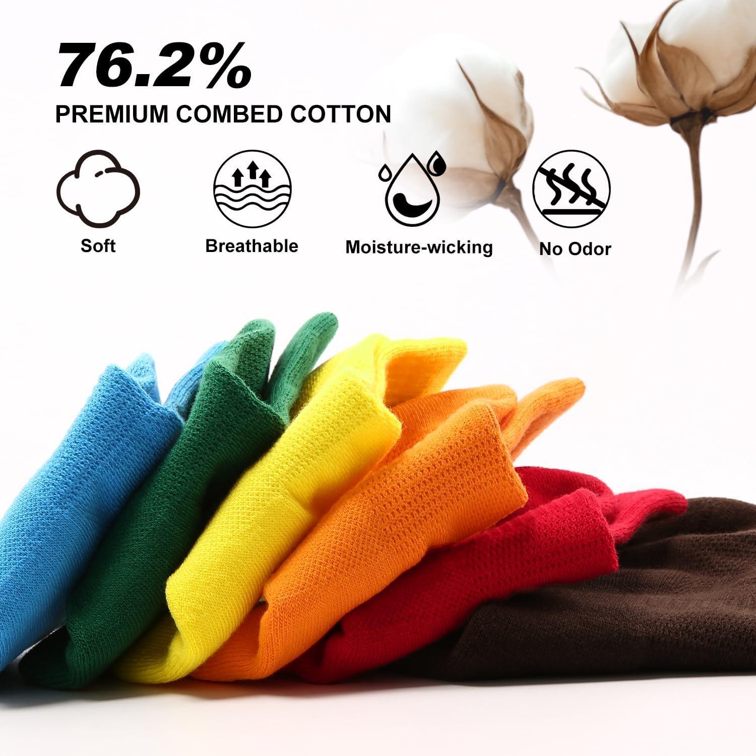 imageFITRELL 6 Pack Mens Athletic Ankle Socks Cushioned Sports Running Socks 799121215Multicolored