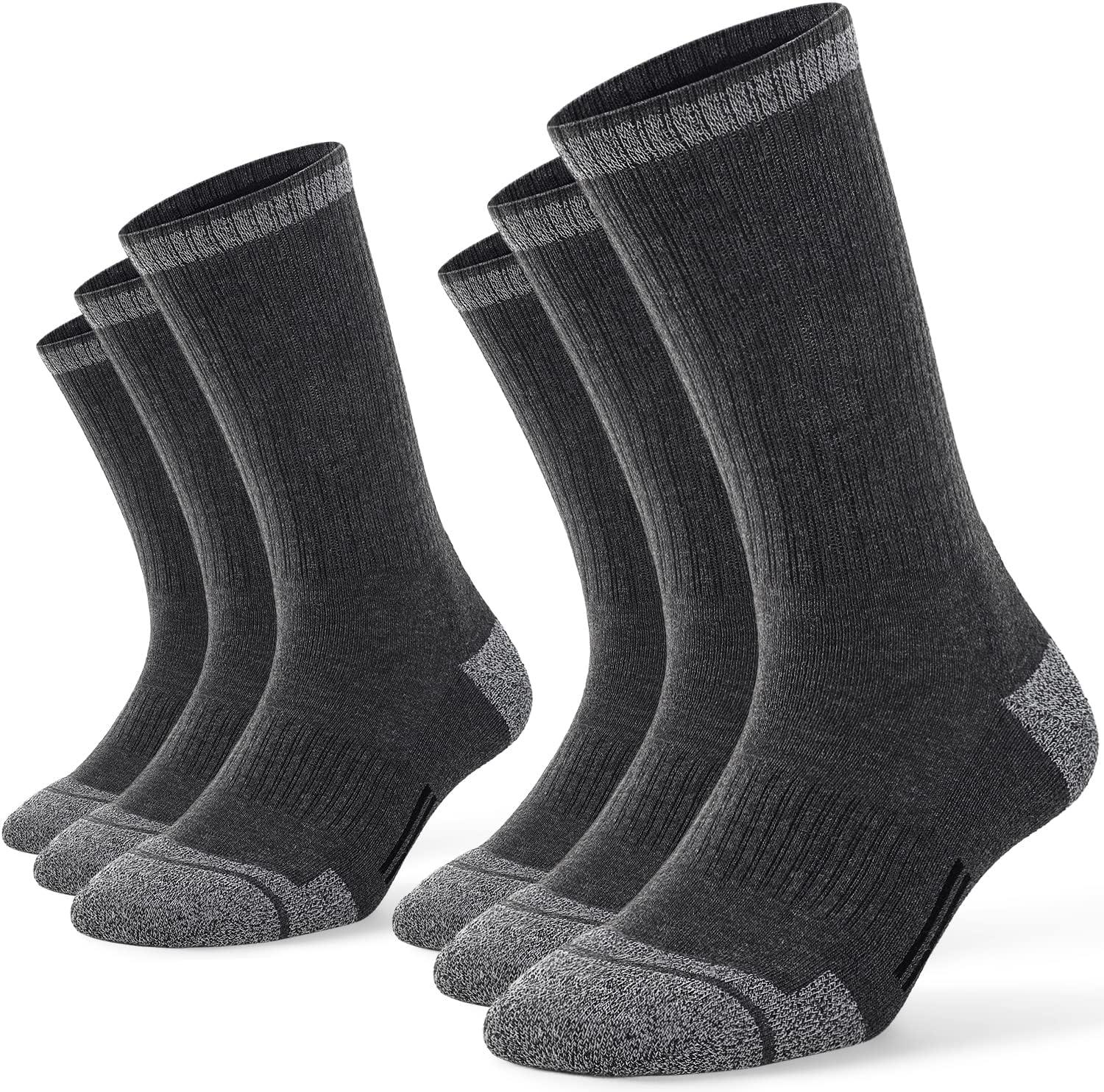 imageFITRELL 6 Pack Mens Athletic Moisture Wicking Crew Socks Cushioned Sport Running Work Boot Socks Size 9121215Grey6