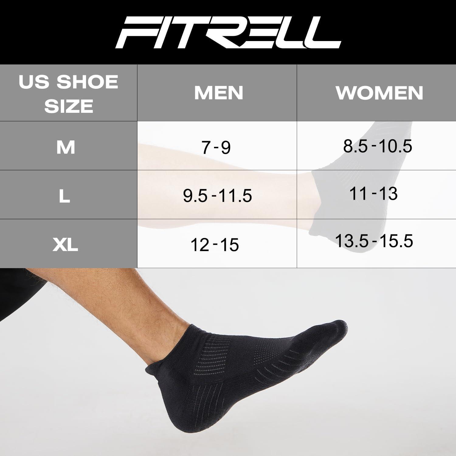 imageFITRELL 6 Pack Mens Athletic Running Ankle Socks Low Cut Cushioned Wicking AntiBlister Breathable Sport SocksBlack