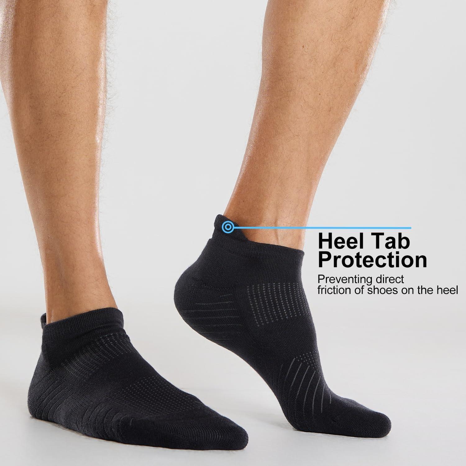 imageFITRELL 6 Pack Mens Athletic Running Ankle Socks Low Cut Cushioned Wicking AntiBlister Breathable Sport SocksBlack