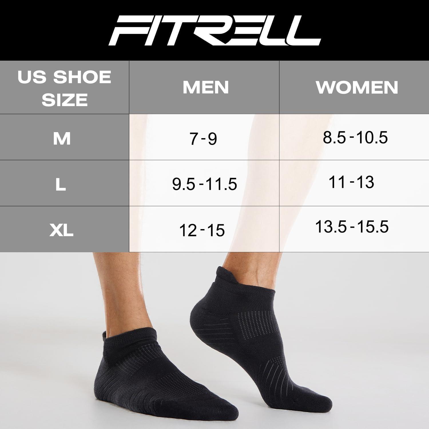 imageFITRELL 6 Pack Mens Athletic Running Ankle Socks Low Cut Cushioned Wicking AntiBlister Breathable Sport SocksBluegreyblack