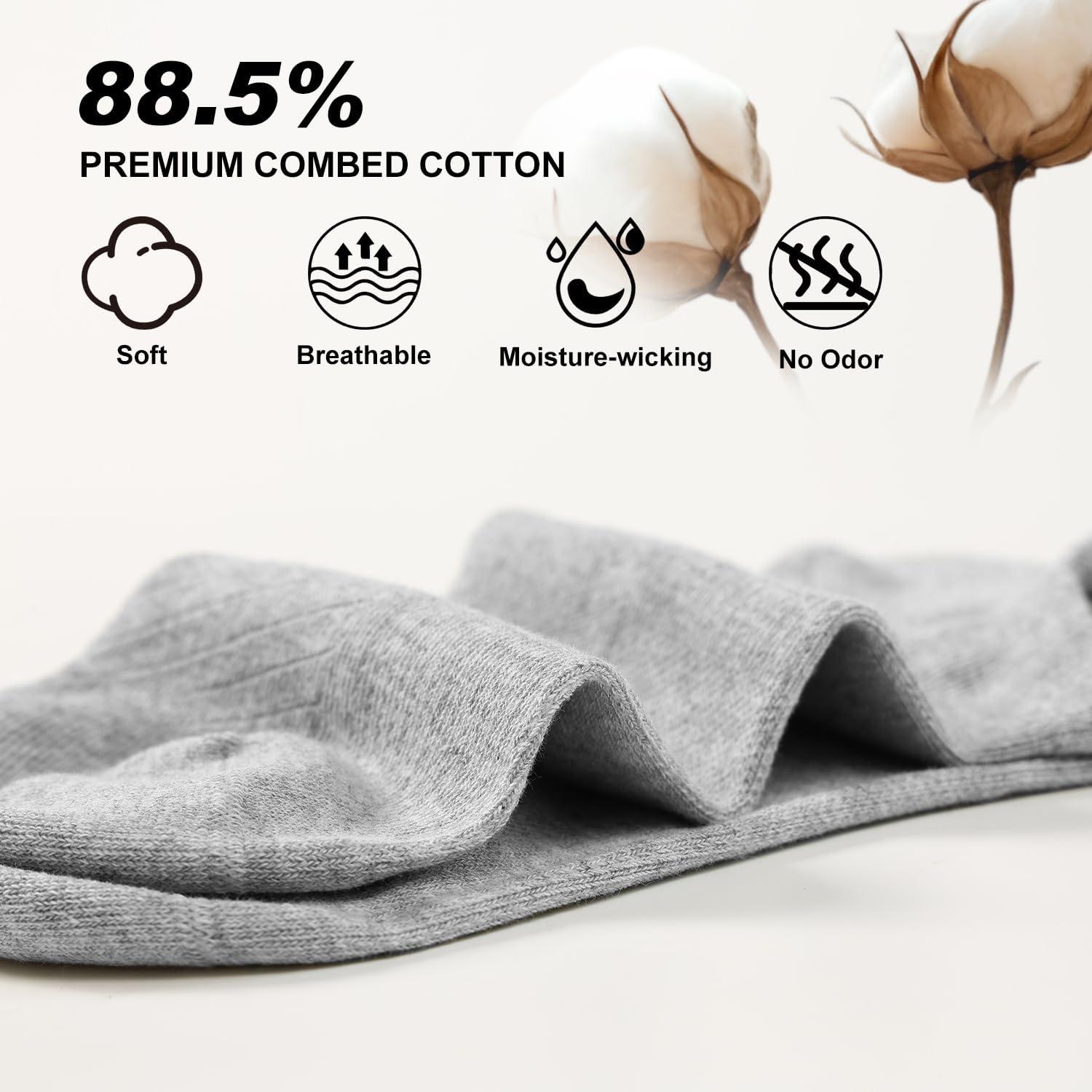 imageFITRELL 6 Pack Mens Athletic Running Ankle Socks Low Cut Cushioned Wicking AntiBlister Breathable Sport SocksLight Grey