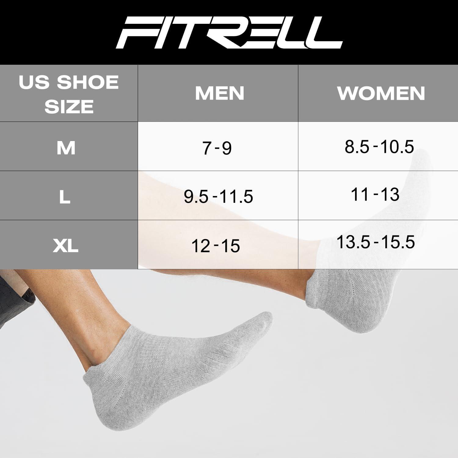 imageFITRELL 6 Pack Mens Athletic Running Ankle Socks Low Cut Cushioned Wicking AntiBlister Breathable Sport SocksLight Grey