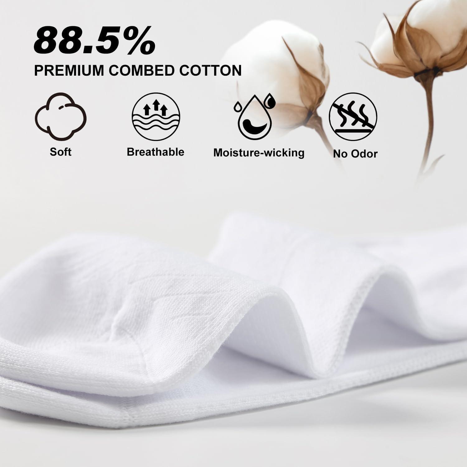 imageFITRELL 6 Pack Mens Athletic Running Ankle Socks Low Cut Cushioned Wicking AntiBlister Breathable Sport SocksWhite