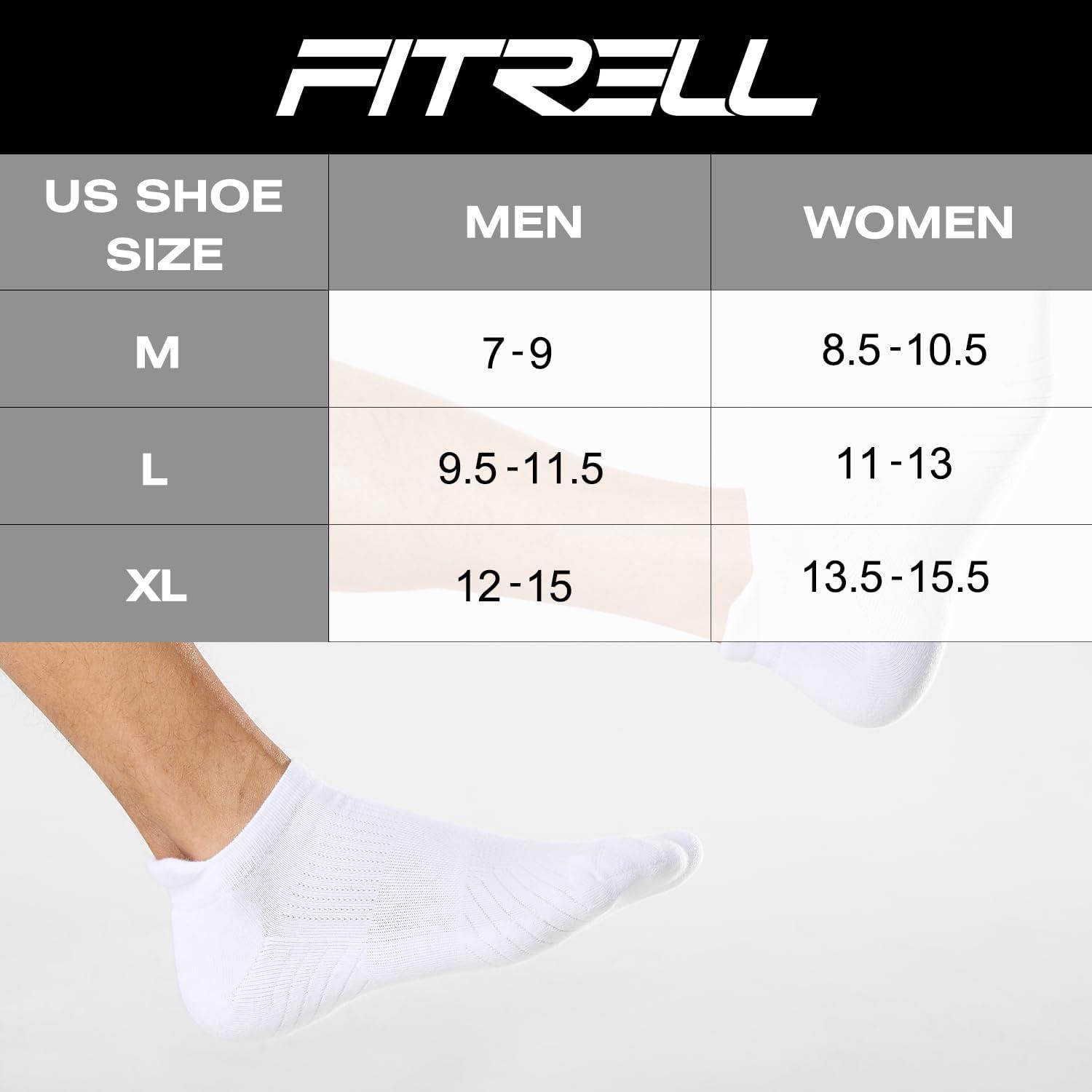 imageFITRELL 6 Pack Mens Athletic Running Ankle Socks Low Cut Cushioned Wicking AntiBlister Breathable Sport SocksWhite