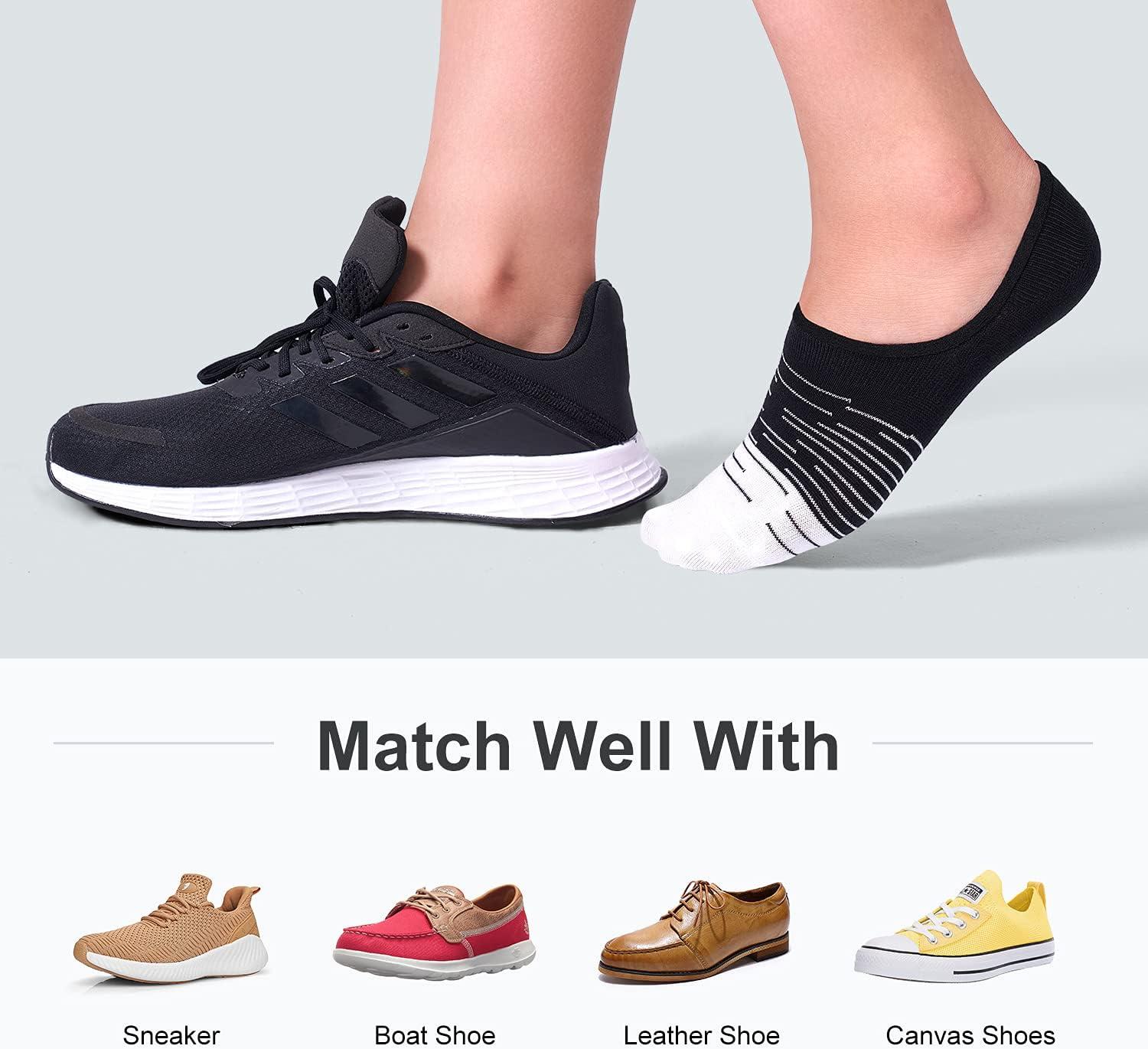 imageFITRELL 8 Pack Womens No Show Socks Size 69911 Nonslip Boat socksBlack8