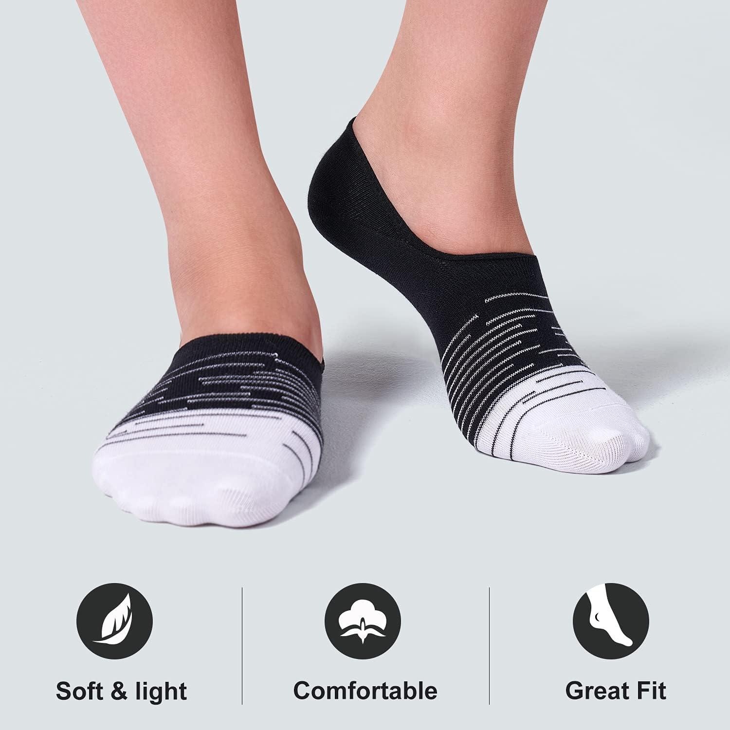 imageFITRELL 8 Pack Womens No Show Socks Size 69911 Nonslip Boat socksBlack8