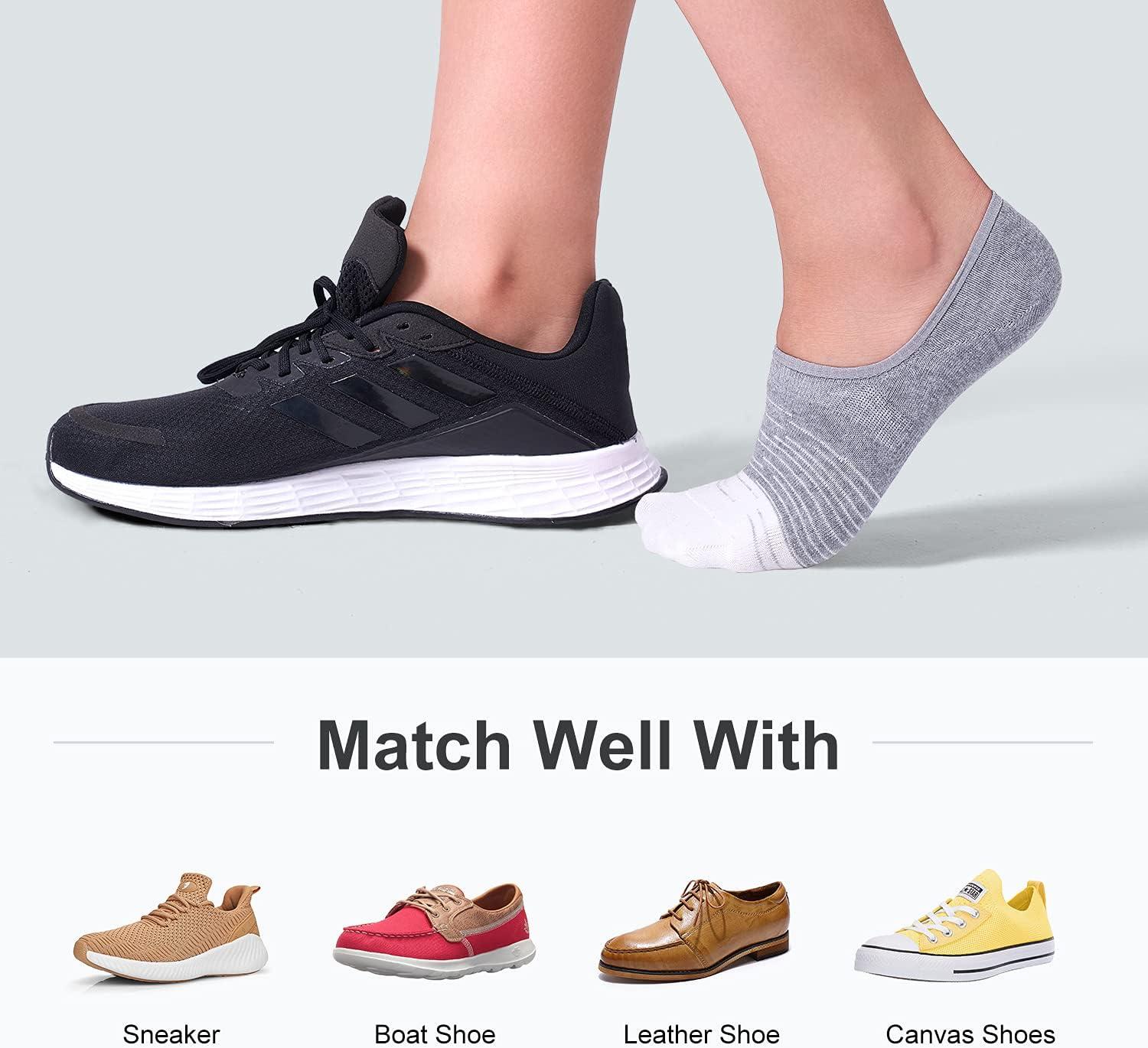 imageFITRELL 8 Pack Womens No Show Socks Size 69911 Nonslip Boat socksGrey White3white Pink3pink Grey2