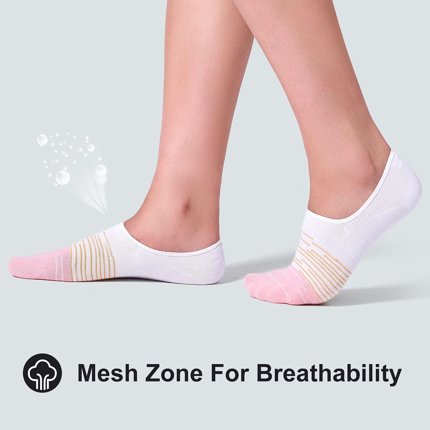 imageFITRELL 8 Pack Womens No Show Socks Size 69911 Nonslip Boat socksGrey White3white Pink3pink Grey2