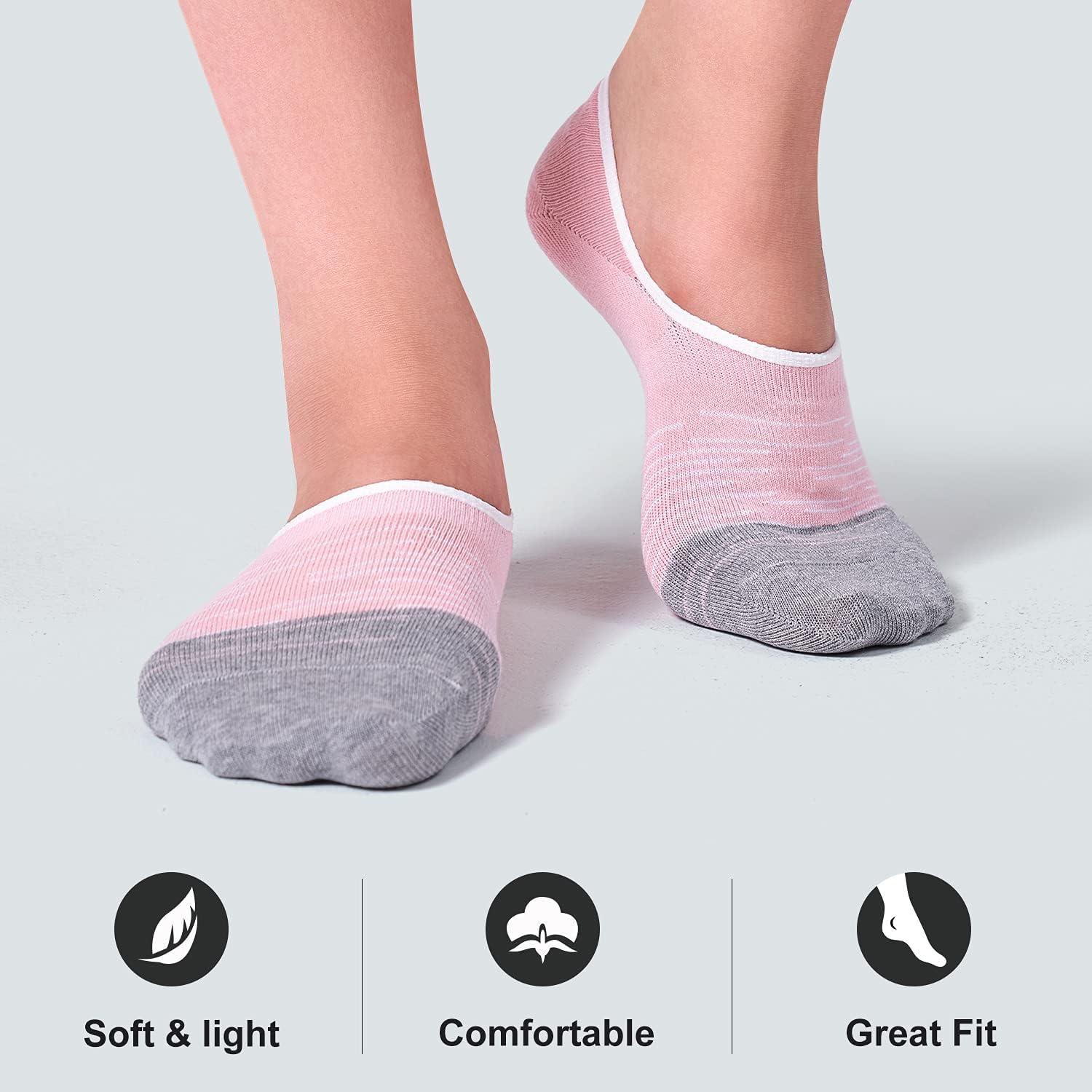 imageFITRELL 8 Pack Womens No Show Socks Size 69911 Nonslip Boat socksGrey White3white Pink3pink Grey2