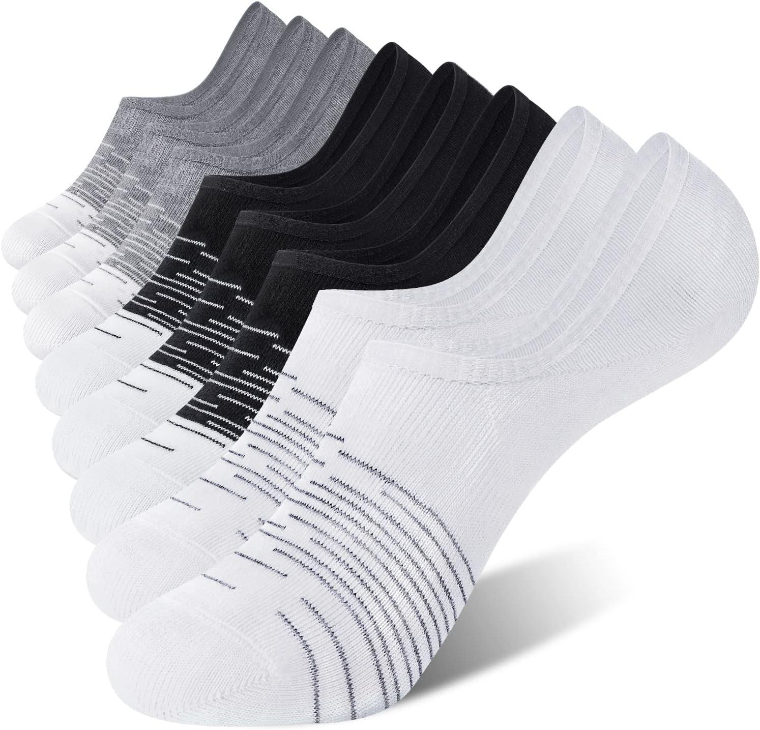 imageFITRELL 8 Pack Womens No Show Socks Size 69911 Nonslip Boat socksWhite2black3grey3