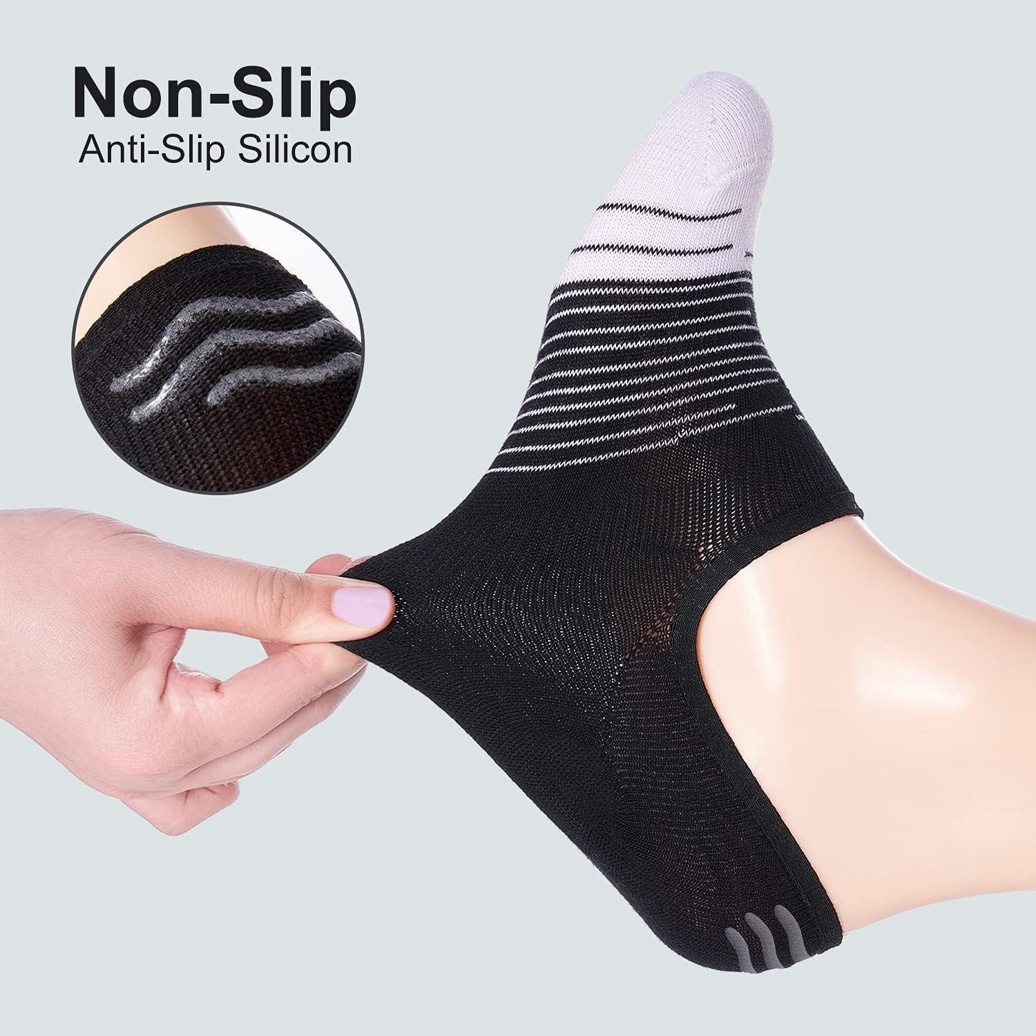 imageFITRELL 8 Pack Womens No Show Socks Size 69911 Nonslip Boat socksWhite2black3grey3