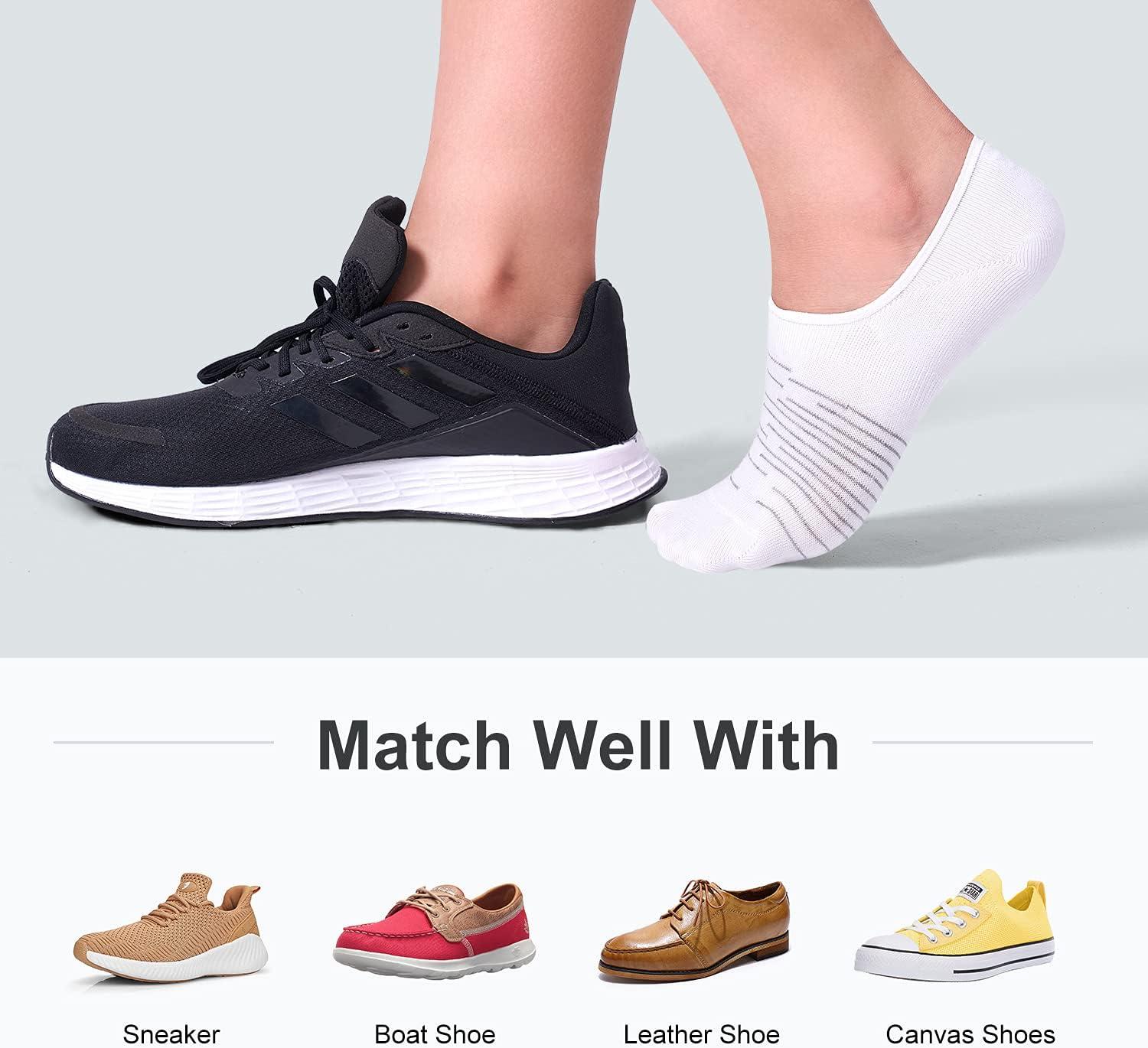 imageFITRELL 8 Pack Womens No Show Socks Size 69911 Nonslip Boat socksWhite8