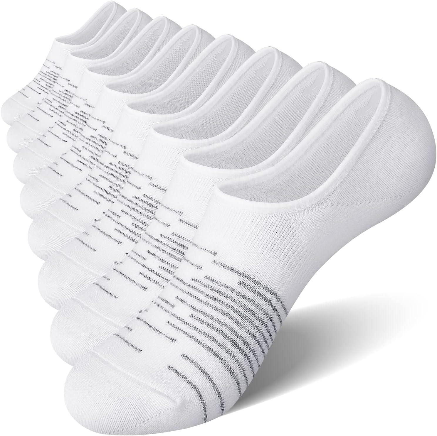 imageFITRELL 8 Pack Womens No Show Socks Size 69911 Nonslip Boat socksWhite8