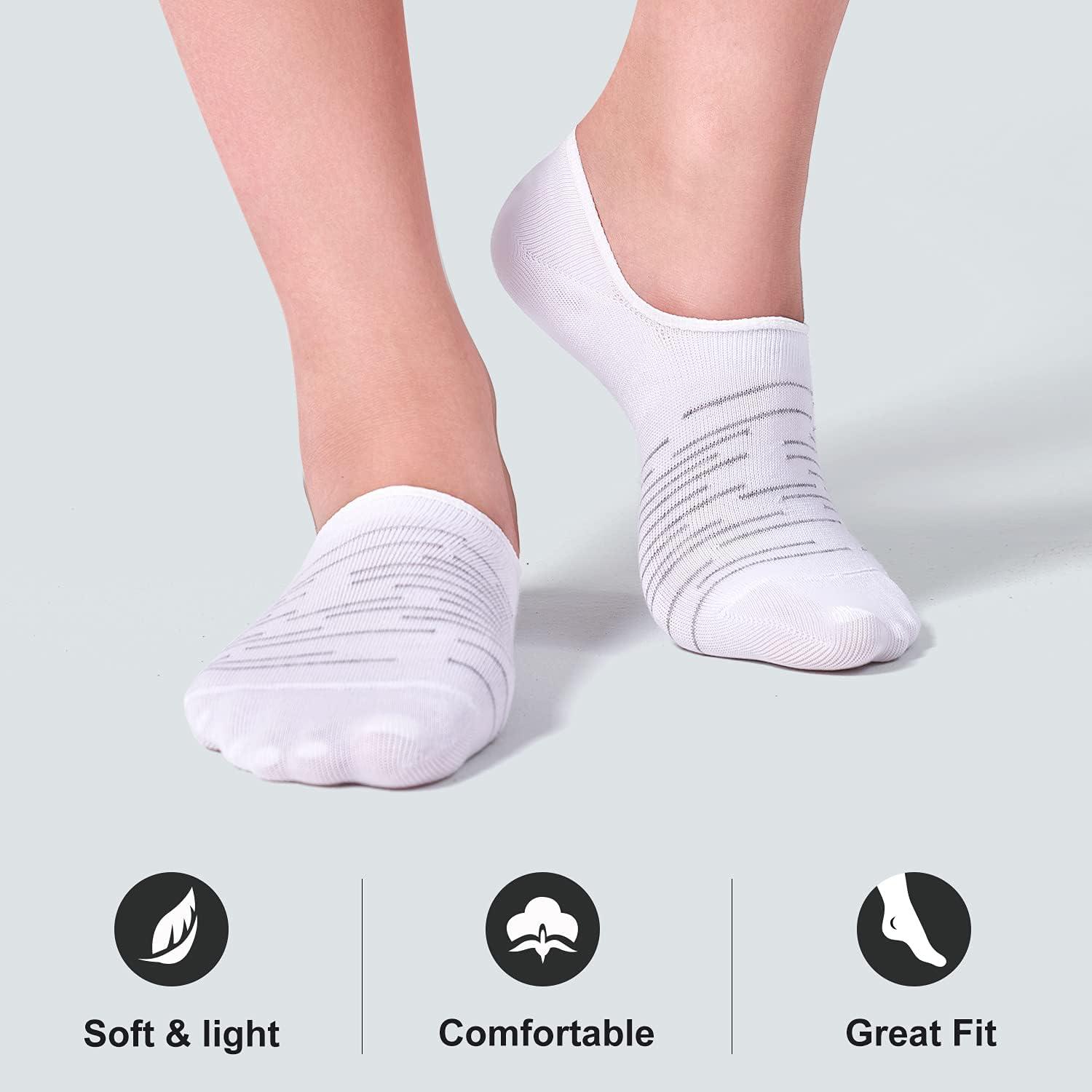 imageFITRELL 8 Pack Womens No Show Socks Size 69911 Nonslip Boat socksWhite8