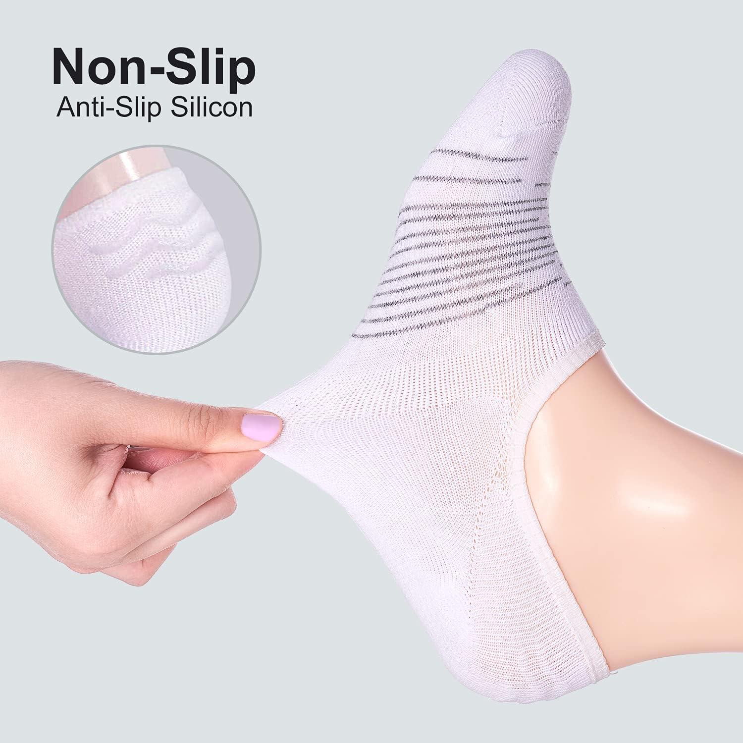 imageFITRELL 8 Pack Womens No Show Socks Size 69911 Nonslip Boat socksWhite8