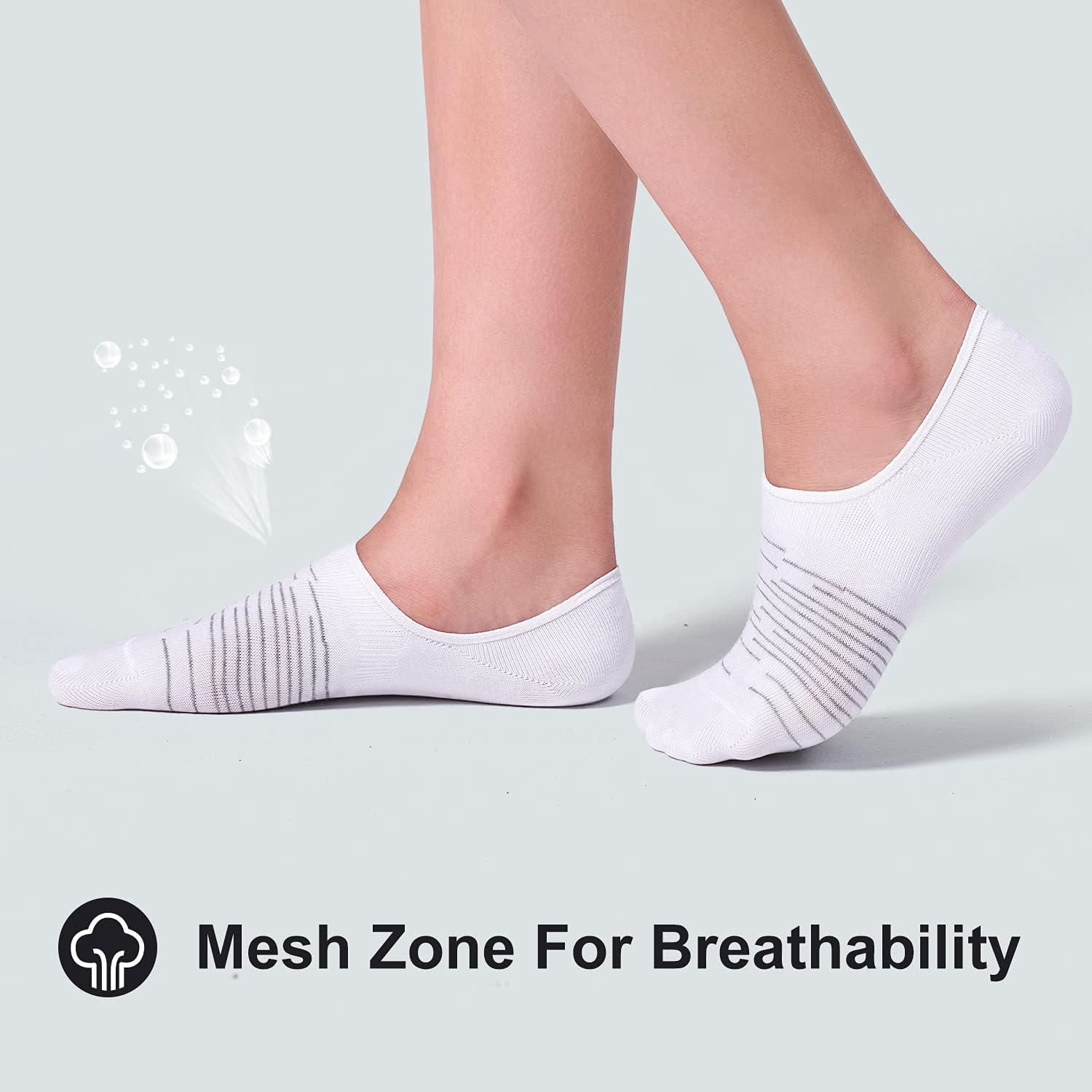 imageFITRELL 8 Pack Womens No Show Socks Size 69911 Nonslip Boat socksWhite8