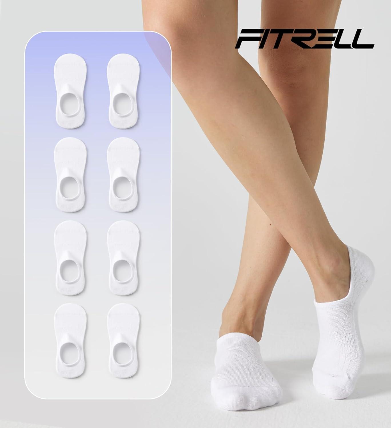 imageFITRELL No Show Socks Womens Cotton Cushioned Athletic Ankle Low Cut Invisible Non Slip Socks 58 Pairs5 Pairs Classic Blackwhitedark Greygreynude