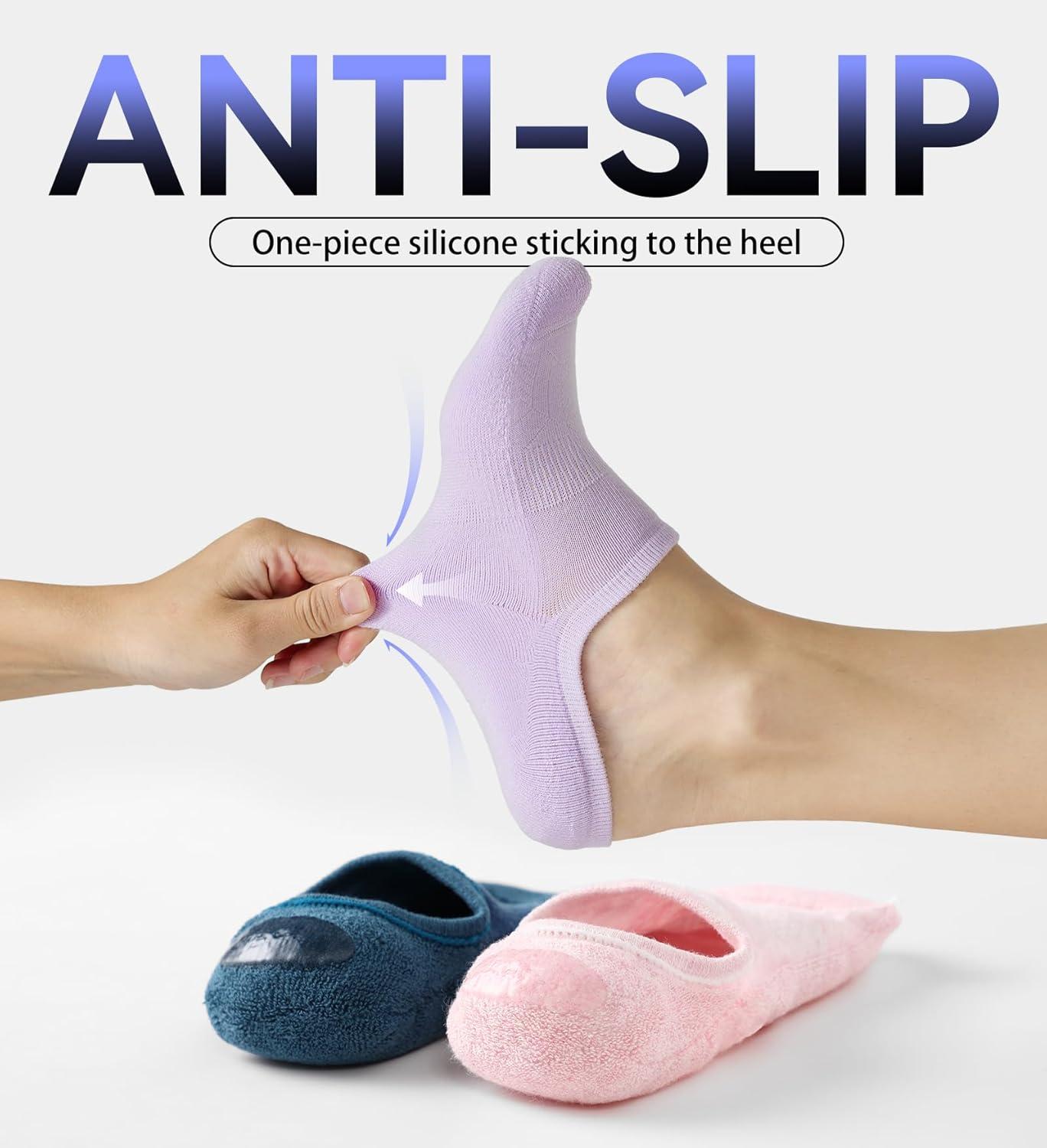 imageFITRELL No Show Socks Womens Cotton Cushioned Athletic Ankle Low Cut Invisible Non Slip Socks 58 Pairs8 Pairs Mulicolor  Wonder Amber