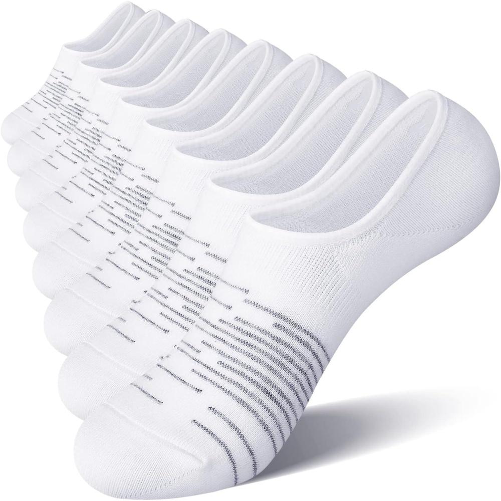 imageFITRELL 8 Pack Womens No Show Socks Size 69911 Nonslip Boat socksWhite8