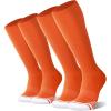 imageFITRELL 23 Pack Baseball Soccer Softball Socks for Kids Youth Men ampamp Women OvertheCalf Knee High Socks Multiple ColorsOrange 2 Pack