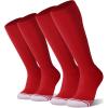 imageFITRELL 23 Pack Baseball Soccer Softball Socks for Kids Youth Men ampamp Women OvertheCalf Knee High Socks Multiple ColorsRed 2 Pack