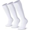 imageFITRELL 23 Pack Baseball Soccer Softball Socks for Kids Youth Men ampamp Women OvertheCalf Knee High Socks Multiple ColorsWhite 3 Pack
