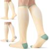imageFITRELL 3 Pairs Compression Socks for Women and Men 2030mmHgCirculation Support SocksCalming Nude