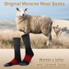 imageFITRELL 4 Pack Mens Merino Wool Hiking Socks Wicking Cushioned Warm Thermal Lightweight Boot Crew Dress SocksBlack1red1orange1navy Blue1