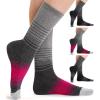 imageFITRELL 4 Pack Womens Merino Wool Hiking Socks Wicking Cushioned Warm Thermal Walking Boot Crew Socks Woollen SocksBlack2  Rose Red2