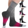 imageFITRELL 4 Pack Womens Merino Wool Hiking Socks Wicking Cushioned Warm Thermal Walking Boot Crew Socks Woollen SocksBlack2  Rose Red2