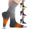 imageFITRELL 4 Pack Womens Merino Wool Hiking Socks Wicking Cushioned Warm Thermal Walking Boot Crew Socks Woollen SocksPinkpurpleyelloworange
