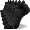 imageFITRELL 6 Pack Mens Ankle Running Socks Low Cut Cushioned Athletic Sports Socks 799121215Blackgrey