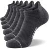 imageFITRELL 6 Pack Mens Ankle Running Socks Low Cut Cushioned Athletic Sports Socks 799121215Dark Greygrey