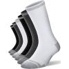 imageFITRELL 6 Pack Mens Athletic Moisture Wicking Crew Socks Cushioned Sport Running Work Boot Socks Size 9121215Black2white2grey2