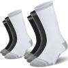 imageFITRELL 6 Pack Mens Athletic Moisture Wicking Crew Socks Cushioned Sport Running Work Boot Socks Size 9121215Black2white2grey2