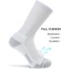 imageFITRELL 6 Pack Mens Athletic Moisture Wicking Crew Socks Cushioned Sport Running Work Boot Socks Size 9121215White6