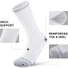imageFITRELL 6 Pack Mens Athletic Moisture Wicking Crew Socks Cushioned Sport Running Work Boot Socks Size 9121215White6