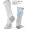 imageFITRELL 6 Pack Mens Athletic Moisture Wicking Crew Socks Cushioned Sport Running Work Boot Socks Size 9121215White6