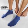 imageFITRELL 6 Pack Mens Athletic Running Ankle Socks Low Cut Cushioned Wicking AntiBlister Breathable Sport SocksBluegreyblack