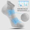 imageFITRELL 6 Pack Mens Athletic Running Ankle Socks Low Cut Cushioned Wicking AntiBlister Breathable Sport SocksLight Grey