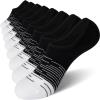 imageFITRELL 8 Pack Womens No Show Socks Size 69911 Nonslip Boat socksBlack8