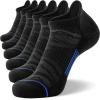 imageFITRELL Mens 6 Pack Ankle Running Socks Low Cut Cushioned Athletic Sports Socks 799121215Blackblue