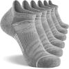imageFITRELL Mens 6 Pack Ankle Running Socks Low Cut Cushioned Athletic Sports Socks 799121215Light Graywhite