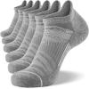 imageFITRELL Mens 6 Pack Ankle Running Socks Low Cut Cushioned Athletic Sports Socks 799121215Light Graywhite
